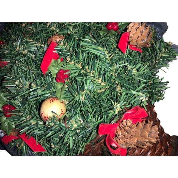 Christmas Wall Tree with Decorations Vintage Hanging Artificial Tree Wall Decor - Picture 5 of 9